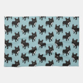 Brindle Frenchieは散歩するのを好みます キッチンタオル (横)