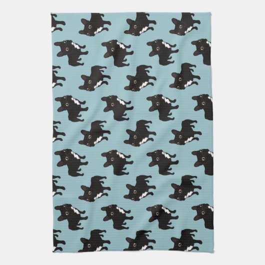 Brindle Frenchieは散歩するのを好みます キッチンタオル (縦)