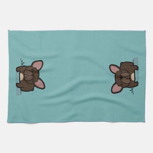 Brindle Frenchie キッチンタオル (横)