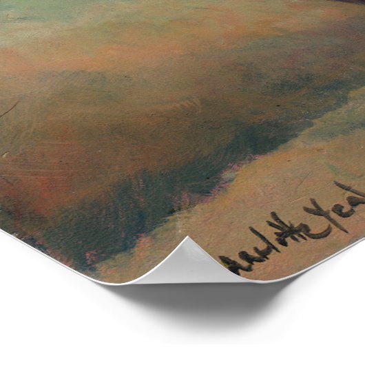 Brindle Greyhound Dog Artポスター ポスター (角)