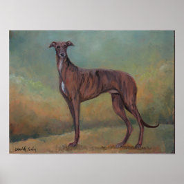 Brindle Greyhound Dog Artポスター ポスター