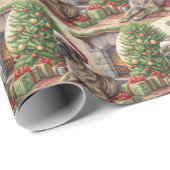 Brindle Mastiff Christmas Wrapping Paper ラッピングペーパー (ロールコーナー)
