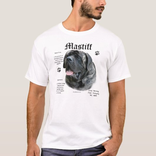 Brindle Mastiff Historyシャツ Tシャツ (正面)
