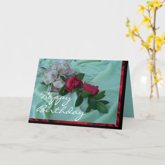 BrindleRosesGreeting -カスタマイズ  カード (黄色い花)