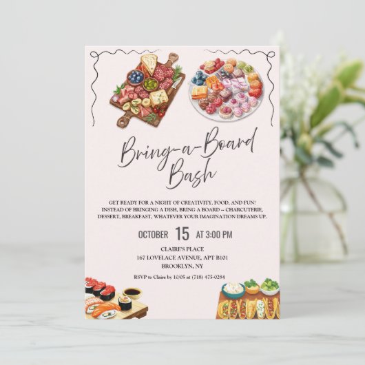 Bring a Board Charcuterie Party Invitation 招待状 (スタンド正面)