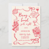 Bring a Board Girls Night Invitation 招待状 (正面)