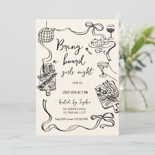Bring a Board Girls Night Invitation 招待状 (スタンド正面)