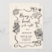 Bring a Board Girls Night Invitation 招待状 (正面/裏面)