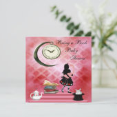 『Bring a Book』アリス＆ピンクフラミンゴベイビーシャワー 招待状 (スタンド正面)