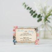 Bring a Book Alice in Wonderland Baby Shower Card プレイスカード (スタンド正面)