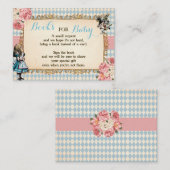 Bring a Book Alice in Wonderland Baby Shower Card プレイスカード (正面/裏面)