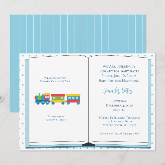 Bring a Book Baby Shower招待状 招待状 (正面/裏面)
