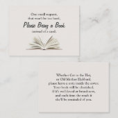 Bring a Book Baby Shower Book Request Insert エンクロージャーカード (正面/裏面)