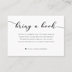 Bring a Book Baby Shower Enclosureカードピンクパリ 名刺