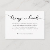 Bring a Book Baby Shower Enclosure白黒 エンクロージャーカード (正面)