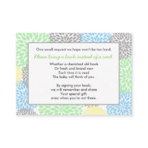 Bring a Book Baby Shower insert card neutral gend