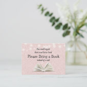 Bring a Book Baby Shower Pink Book Request Insert エンクロージャーカード (スタンド正面)