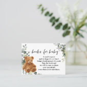 Bring a Book Bear Greenery赤ちゃんシャワー挿入カード プレイスカード (スタンド正面)
