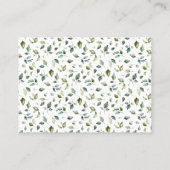 Bring a Book Bear Greenery赤ちゃんシャワー挿入カード プレイスカード (裏面)