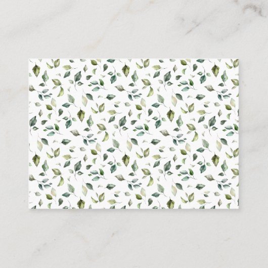 Bring a Book Bear Greenery赤ちゃんシャワー挿入カード プレイスカード (裏面)