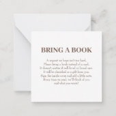 Bring a Book Boy Baby Shower Insert Note Card ノートカード (裏面)