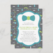 Bring a Book Card, Little Gentleman, Baby Shower エンクロージャーカード (正面/裏面)