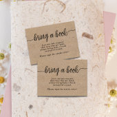 Bring a book, Kraft書道素朴赤ちゃんシャワー エンクロージャーカード