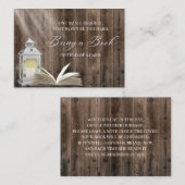 Bring a Book Lantern Wood Baby Shower エンクロージャーカード (正面/裏面)