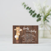 Bring a Book Little Cowboy Baby Shower Insert Card プレイスカード (スタンド正面)