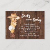 Bring a Book Little Cowboy Baby Shower Insert Card プレイスカード (正面)