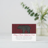 Bring a Book Lumberjack Plaid Bear Boy Shower エンクロージャーカード (スタンド正面)