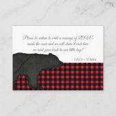 Bring a Book Lumberjack Plaid Bear Boy Shower エンクロージャーカード (裏面)