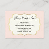 Bring a Book - Pink White Girl赤ちゃんシャワーカード エンクロージャーカード (正面)