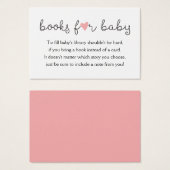 Bring a Book Request Card Baby Girl Shower Pink (正面&裏面)