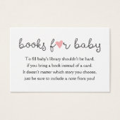 Bring a Book Request Card Baby Girl Shower Pink (正面)