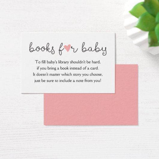 Bring a Book Request Card Baby Girl Shower Pink (デスク)