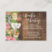 Bring a Book Rustic Pink Safari Baby Shower Card プレイスカード (正面)