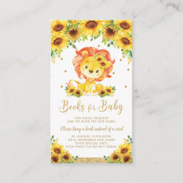 Bring a Book to Lion Sunflower Baby Shower エンクロージャーカード