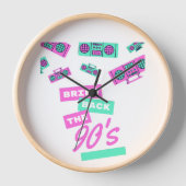 Bring Back The 90s Nostalgia Design | Retro 90s  壁時計 (正面)