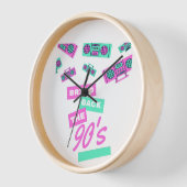 Bring Back The 90s Nostalgia Design | Retro 90s  壁時計 (傾斜)