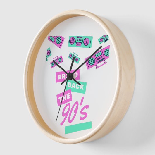 Bring Back The 90s Nostalgia Design | Retro 90s  壁時計 (傾斜)