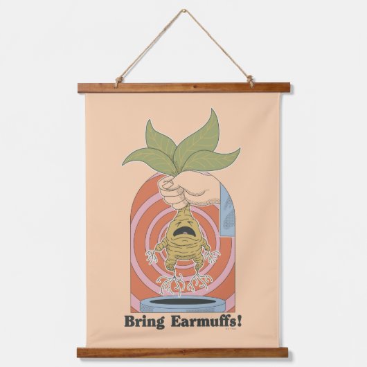 "Bring Earmuffs!" Screaming Mandrake Graphic 吊り下げ型タペストリー (正面)