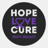 Bring Epilepsy Awareness To Bring Hope Love Cure  ラウンドシール (正面)