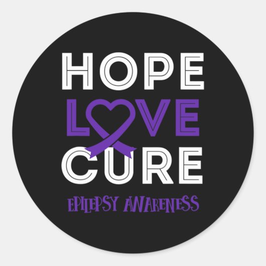 Bring Epilepsy Awareness To Bring Hope Love Cure  ラウンドシール (正面)