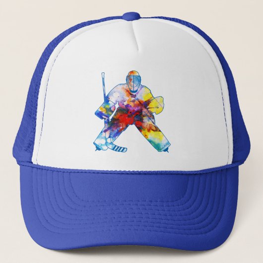 Bring It Hockey Goalie Watercolor Cap キャップ (正面)