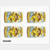 Bring on the Chaos Sticker Cute Dino 長方形シール (シート)