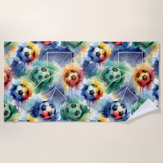 Bring Soccer Spirit to Your Designs ビーチタオル (正面)