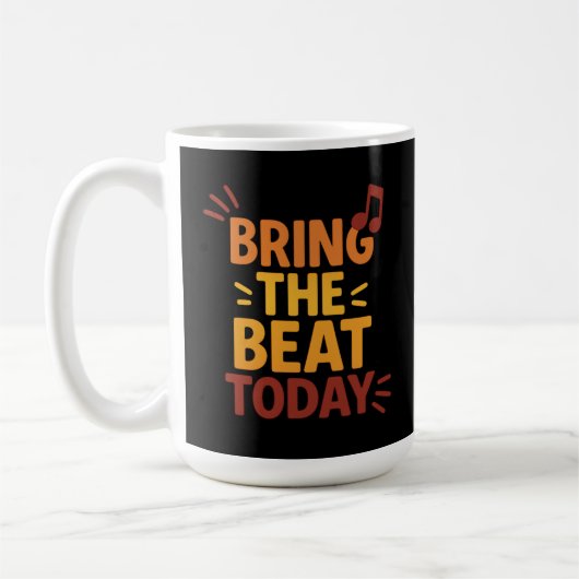 Bring the Beat Today Colorful Retro Music コーヒーマグカップ (左)