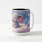 Bring the elephant and midnight stars, two tone fo ツートーンマグカップ (正面右)