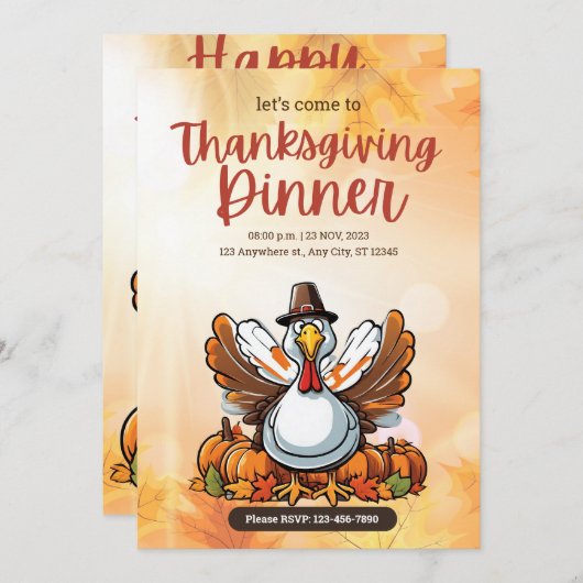 Bring Together Loved Ones with Autumn Warmth 招待状 (正面/裏面)